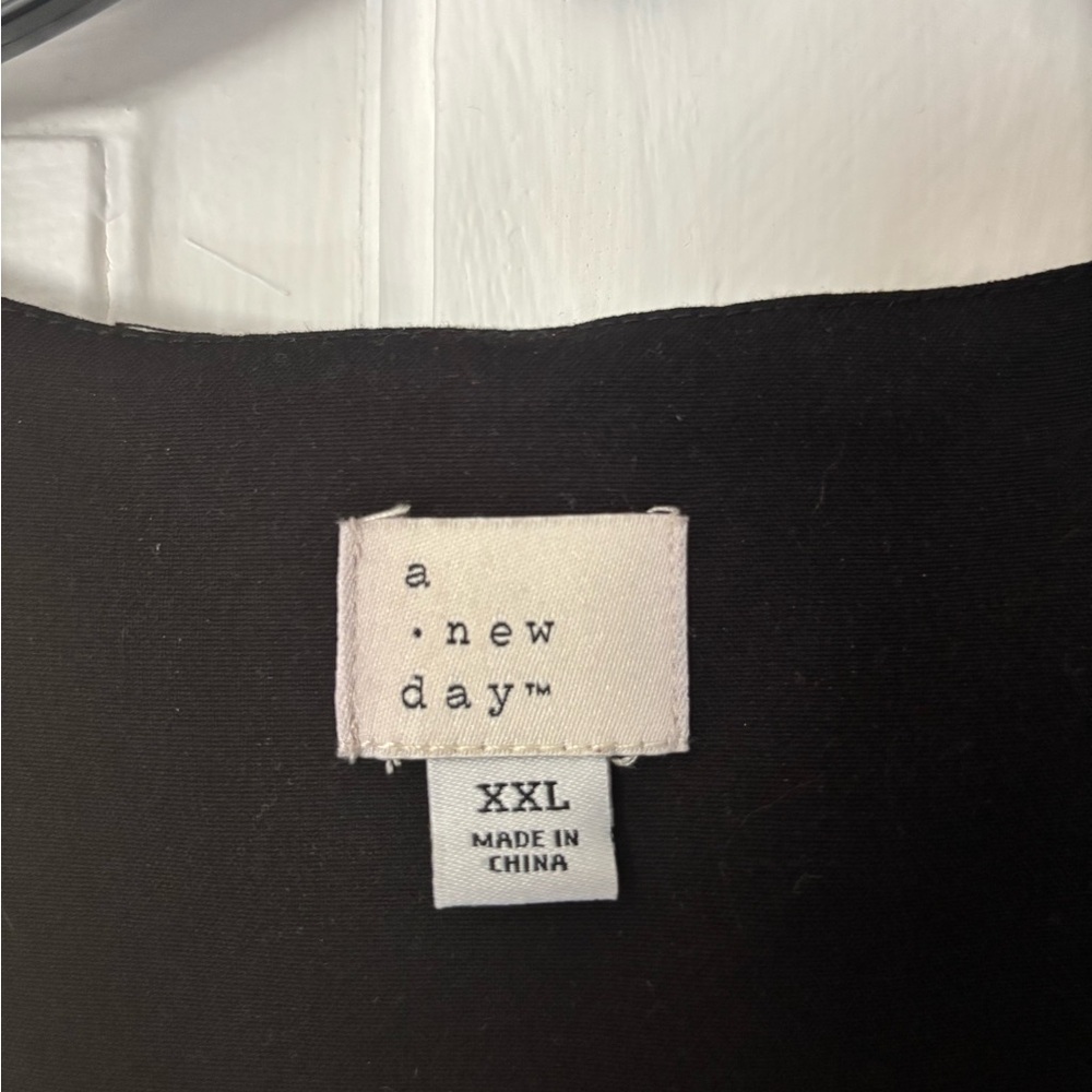 A New Day Black Button-Front Sleeveless Vest Waistcoat XXL work - Picture 2 of 6